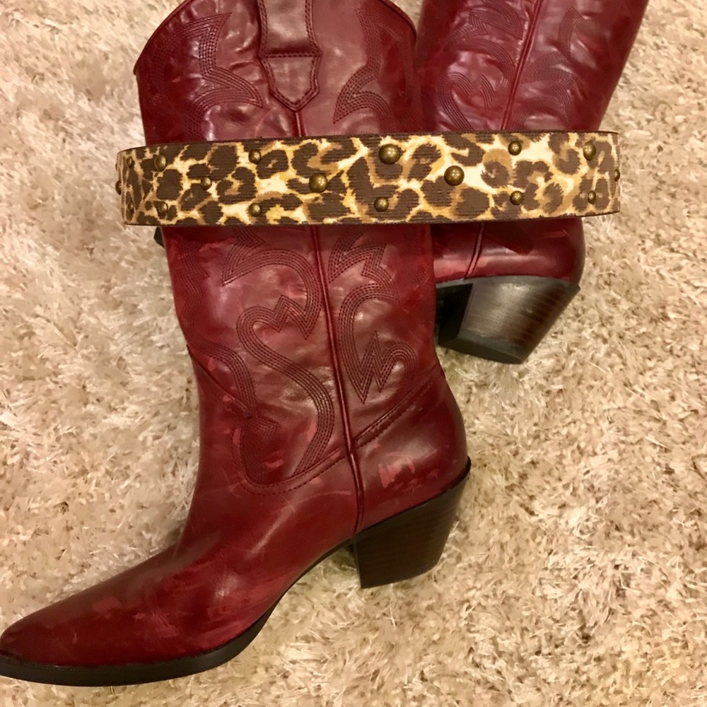 Children’s Place Leopard belt with stud detail